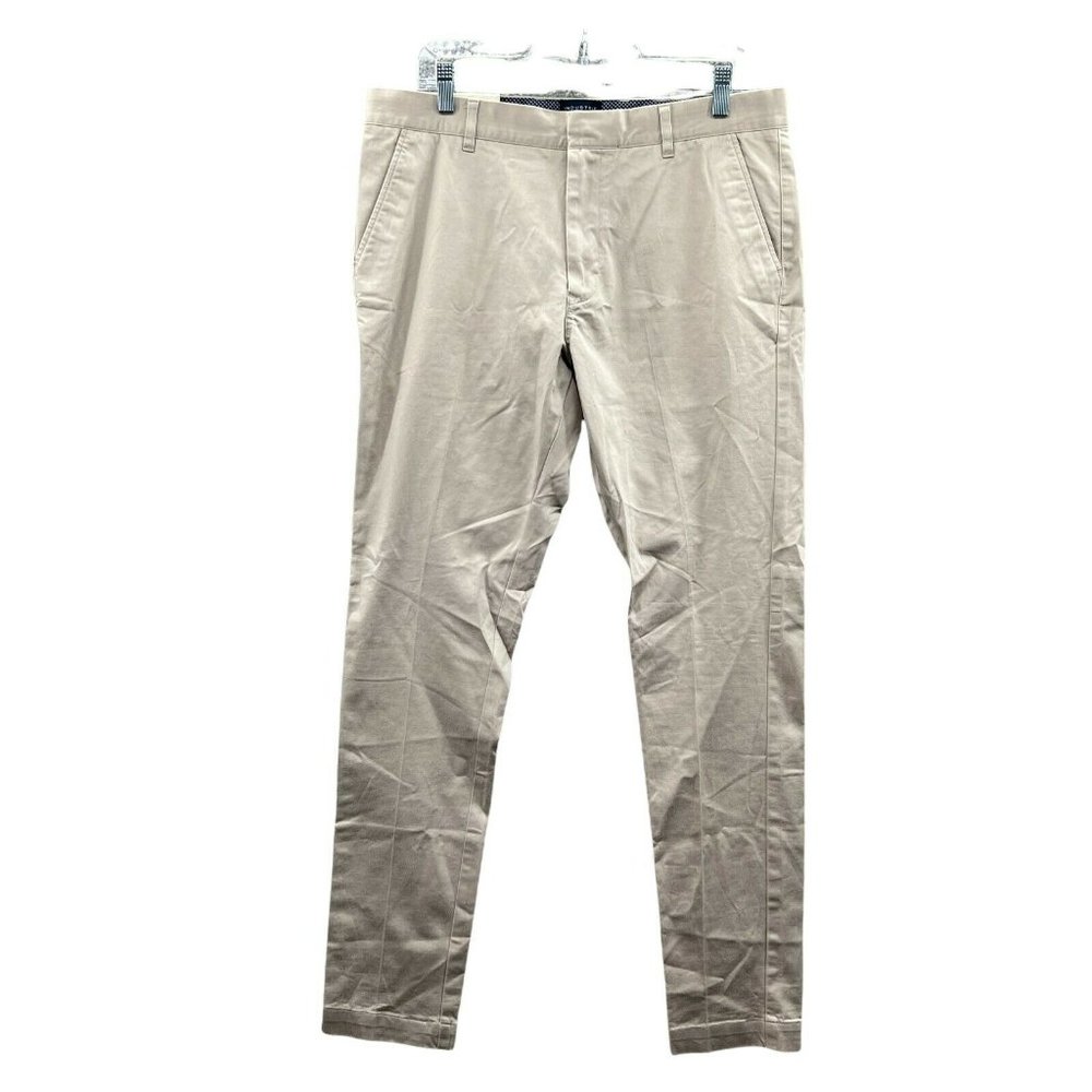 New Industrie Chino Pants Men's 34 X 32 Flat Front Casual Business Beige